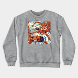 Two cute sleeping red pandas pattern 2 Crewneck Sweatshirt